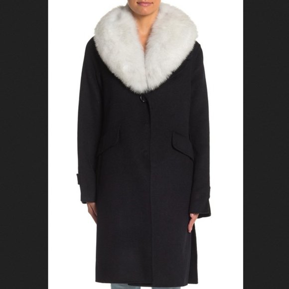 NEW Derek Lam 10 Crosby NAVY Wool blend coat sz M - Picture 2 of 13